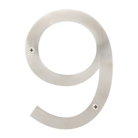 SURE-LOC HARDWARE Sure-Loc Hardware Stainless Steel House Number, 6, No. 9, Satin Stainless HNSS6-9 SS